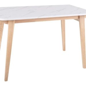 Stół MARCUS 120×75 cm biały marmur/ dąb 994991