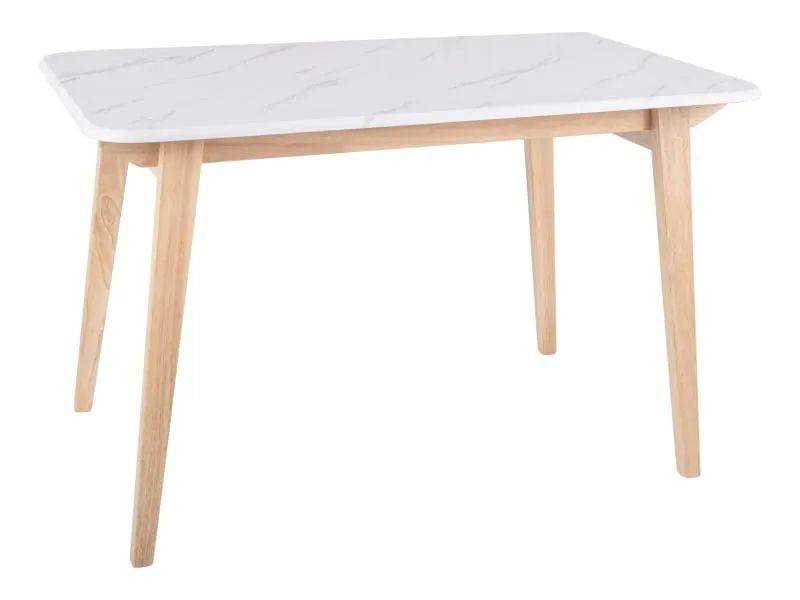 Stół MARCUS 120x75 cm biały marmur/ dąb 994991