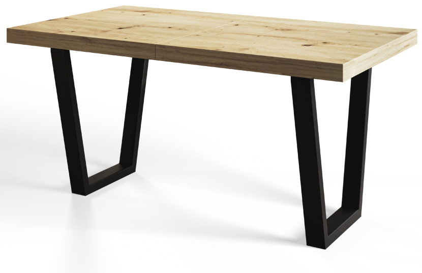 Stół nierozkładany LOFT TRAPEZ 140X80 Dąb Artisan/czarny 1057874