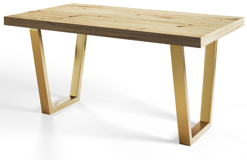 Stół nierozkładany LOFT TRAPEZ 140X80 Dąb Artisan/złoty 1057668