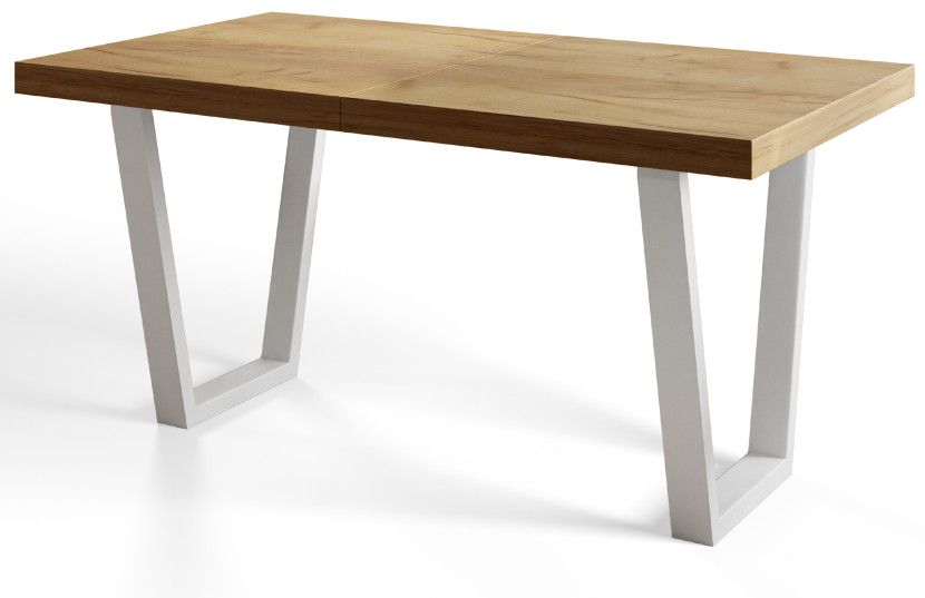 Stół nierozkładany LOFT TRAPEZ 140X80 Dąb Craft/biały 1057880