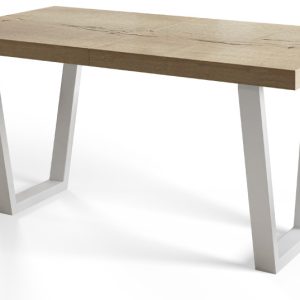 Stół nierozkładany LOFT TRAPEZ 140X80 Dąb Halifax/biały 1057676