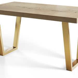 Stół nierozkładany LOFT TRAPEZ 140X80 Dąb Halifax/złoty 1057831