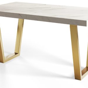Stół nierozkładany LOFT TRAPEZ 140X80 Marmur Bianco/złoty 1057863