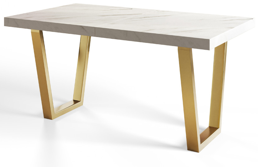 Stół nierozkładany LOFT TRAPEZ 140X80 Marmur Bianco/złoty 1057863