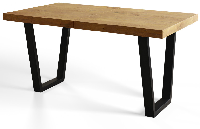 Stół nierozkładany LOFT TRAPEZ 160X90 Dąb Lancelot/czarny 1057860