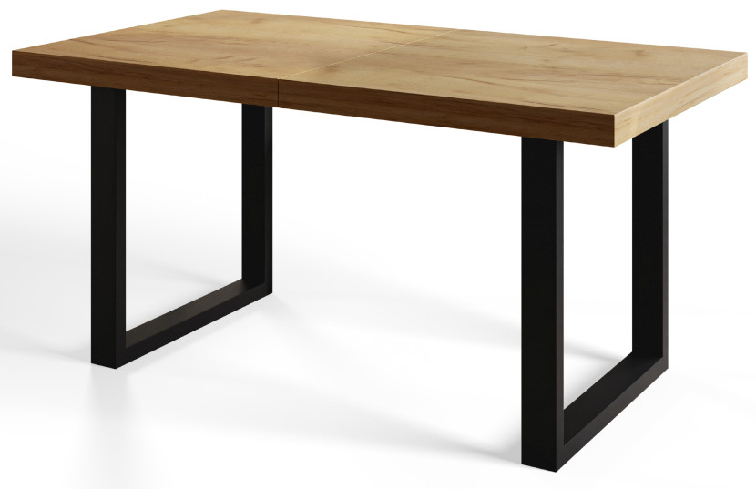 Stół nierozkładany LOFT U 140X80 Dąb Lefkas/czarny 1057689