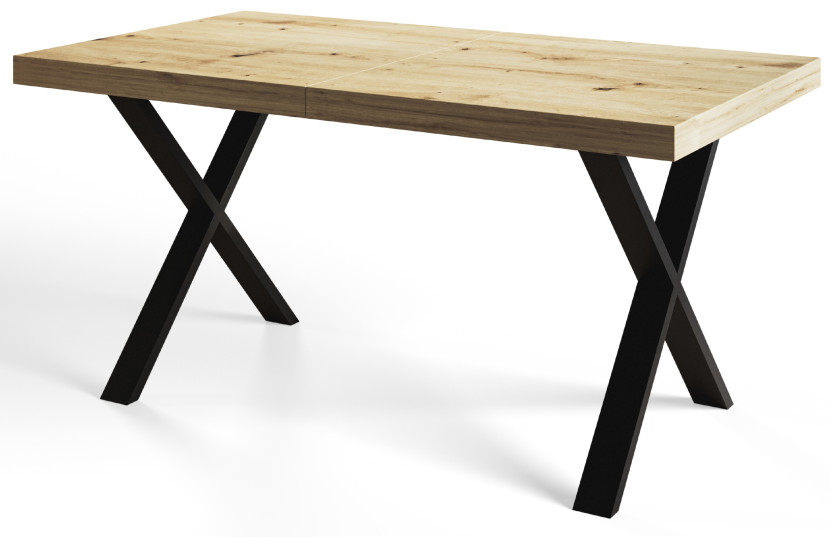 Stół nierozkładany LOFT X 140X80 Dąb Artisan/czarny 1057659