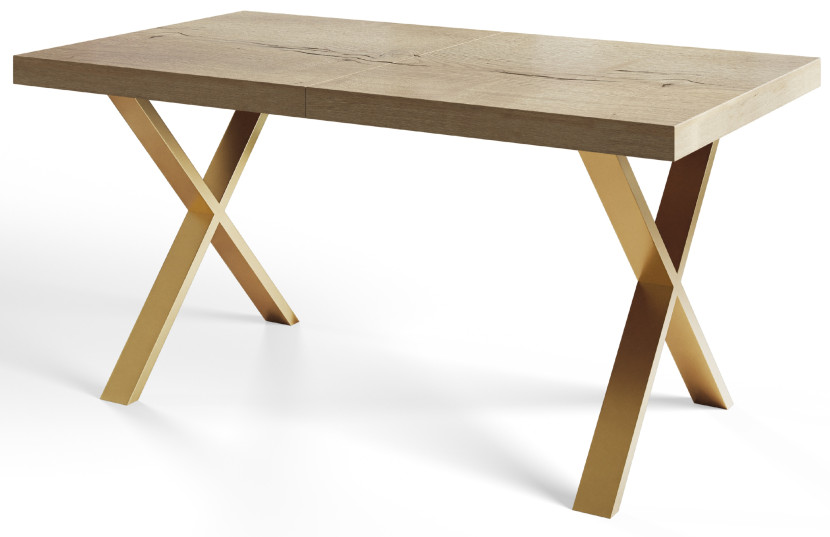 Stół nierozkładany LOFT X 140X80 Dąb Halifax/złoty 1057829