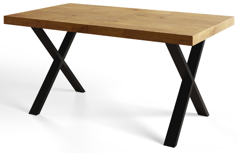 Stół nierozkładany LOFT X 140X80 Dąb Lancelot/czarny 1057704