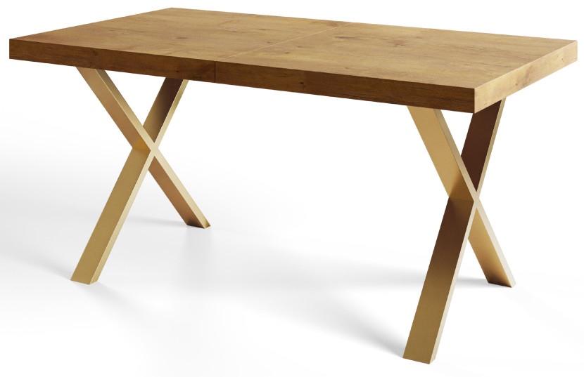 Stół nierozkładany LOFT X 140X80 Dąb Lancelot/złoty 1057665