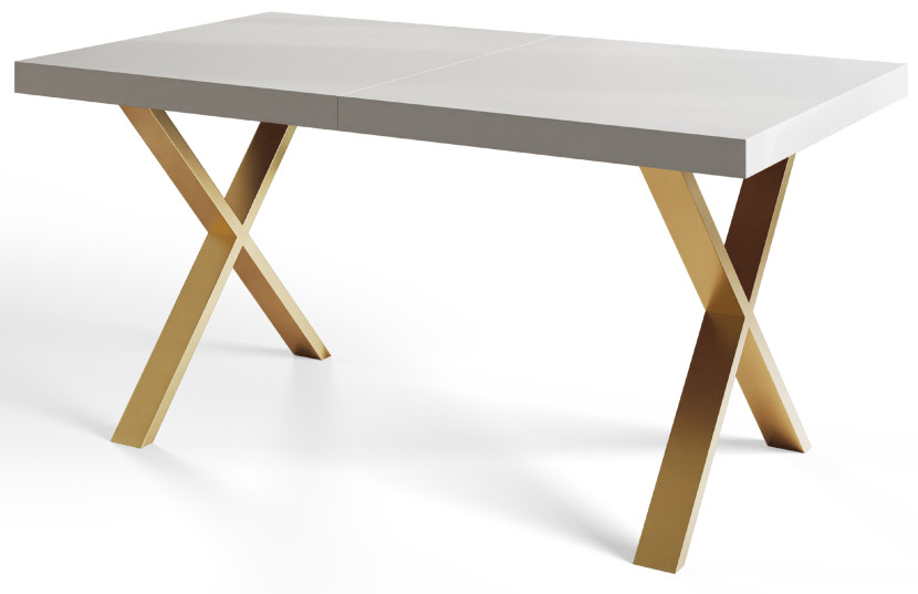 Stół nierozkładany LOFT X 160X90 Biały/złoty 1057697