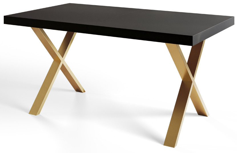 Stół nierozkładany LOFT X 160X90 Czarny/złoty 1057881