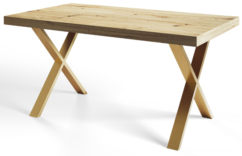 Stół nierozkładany LOFT X 160X90 Dąb Artisan/złoty 1057719
