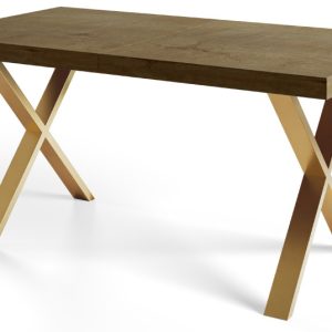 Stół nierozkładany LOFT X 160X90 Dąb Lefkas/złoty 1057664 Stół nierozkładany LOFT X 160X90 Dąb Lefkas/złoty 1057664