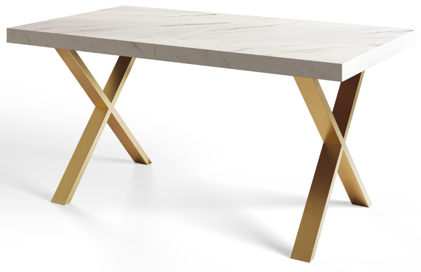 Stół nierozkładany LOFT X 160X90 Marmur Bianco/złoty 1057781