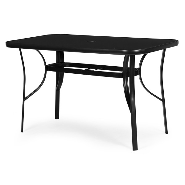 Stół ogrodowy 140x80 cm szkło hartowane czarny MultiGarden 985160