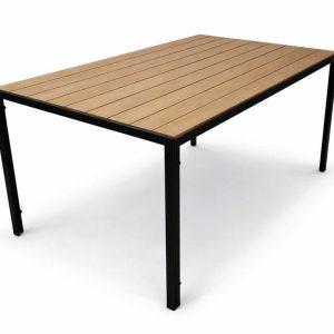 Stół ogrodowy 150×90 ALLEN-ST polywood naturalny czarny balkon taras 989530 Stół ogrodowy 150×90 ALLEN-ST polywood naturalny czarny balkon taras 989530
