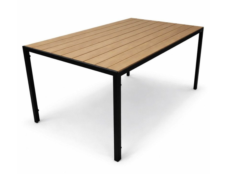 Stół ogrodowy 150x90 ALLEN-ST polywood naturalny czarny balkon taras 989530