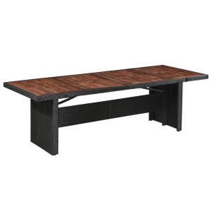 Stół ogrodowy, 240x90x74 cm, rattan PE i lite drewno akacjowe 630637 Stół ogrodowy, 240x90x74 cm, rattan PE i lite drewno akacjowe 630637