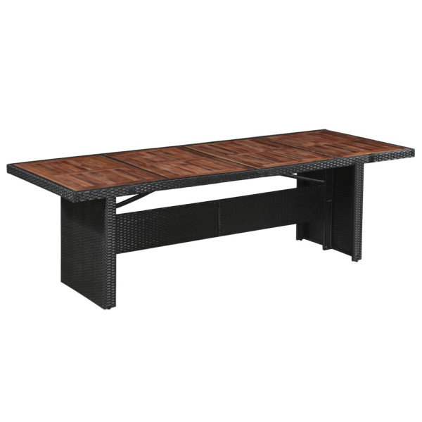 Stół ogrodowy, 240x90x74 cm, rattan PE i lite drewno akacjowe 630637