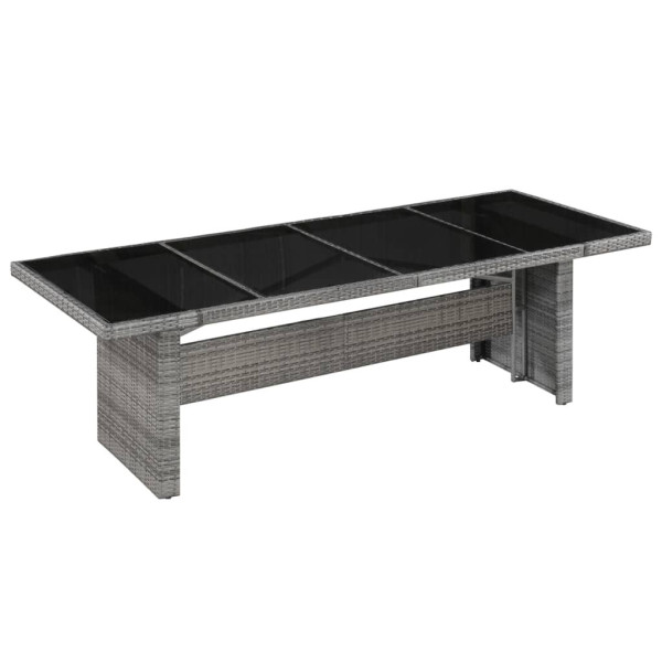 Stół ogrodowy, 240x90x74 cm, rattan PE i szkło 630643