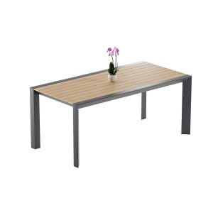 Stół ogrodowy aluminiowy BELLANTI Verona Luna Dark Grey z blatem teak 781335