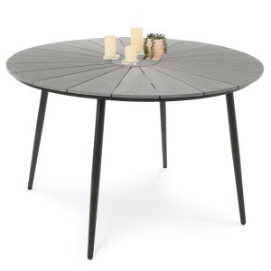 Stół ogrodowy aluminiowy okrągły 120 cm Palermo szary 236558