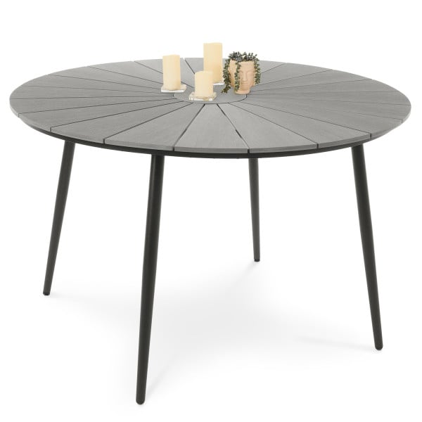 Stół ogrodowy aluminiowy okrągły 120 cm Palermo szary 236558