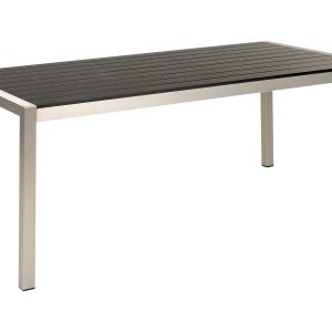 Stół ogrodowy aluminium 180 x 90 cm czarno-srebrny 76674 Stół ogrodowy aluminium 180 x 90 cm czarno-srebrny 76674