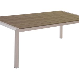 Stół ogrodowy aluminium 180 x 90 cm jasne drewno 66023 Stół ogrodowy aluminium 180 x 90 cm jasne drewno 66023