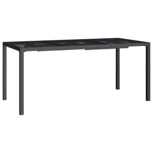 Stół ogrodowy Antracyt 165 x 80 x 72 cm Stal vidaXL 406541 Stół ogrodowy Antracyt 165 x 80 x 72 cm Stal vidaXL 406541