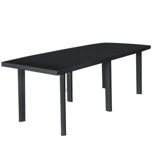 Stół ogrodowy, antracytowy, plastik, 216 x 90 x 72 cm 630538 Stół ogrodowy, antracytowy, plastik, 216 x 90 x 72 cm 630538