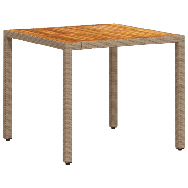 Stół ogrodowy Beż 90 x 90 x 75 cm Technorattan vidaXL 501754