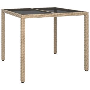 Stół ogrodowy Beż 90 x 90 x 75 cm Technorattan vidaXL 406822