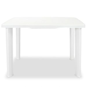 Stół ogrodowy, biały, 101 x 68 x 72 cm, plastikowy 630668 Stół ogrodowy, biały, 101 x 68 x 72 cm, plastikowy 630668