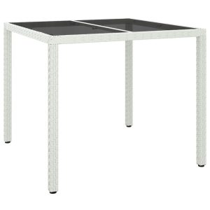 Stół ogrodowy Biały 90 x 90 x 75 cm Technorattan vidaXL 406815 Stół ogrodowy Biały 90 x 90 x 75 cm Technorattan vidaXL 406815