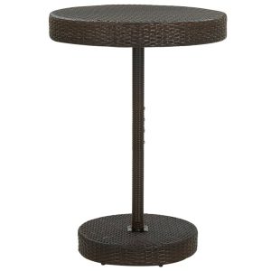 Stół ogrodowy Brąz 75.5 x 106 cm Technorattan vidaXL 406798 Stół ogrodowy Brąz 75.5 x 106 cm Technorattan vidaXL 406798