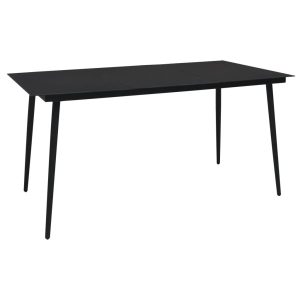 Stół ogrodowy Czarny 150 x 80 x 74 cm Stal vidaXL 406522 Stół ogrodowy Czarny 150 x 80 x 74 cm Stal vidaXL 406522