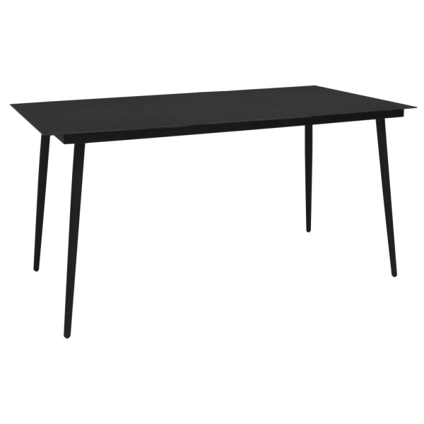 Stół ogrodowy Czarny 150 x 80 x 74 cm Stal vidaXL 406522