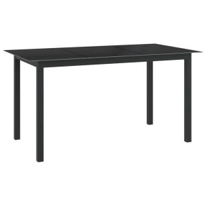 Stół ogrodowy Czarny 150 x 90 x 74 cm Aluminium vidaXL 205113 Stół ogrodowy Czarny 150 x 90 x 74 cm Aluminium vidaXL 205113
