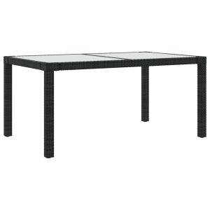 Stół ogrodowy Czarny 150 x 90 x 75 cm Technorattan vidaXL 406694 Stół ogrodowy Czarny 150 x 90 x 75 cm Technorattan vidaXL 406694