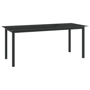 Stół ogrodowy Czarny 190 x 90 x 74 cm Aluminium vidaXL 205108 Stół ogrodowy Czarny 190 x 90 x 74 cm Aluminium vidaXL 205108