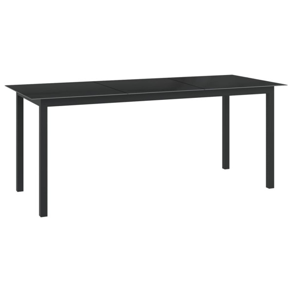 Stół ogrodowy Czarny 190 x 90 x 74 cm Aluminium vidaXL 205108
