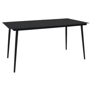 Stół ogrodowy Czarny 190 x 90 x 74 cm Stal vidaXL 406556 Stół ogrodowy Czarny 190 x 90 x 74 cm Stal vidaXL 406556