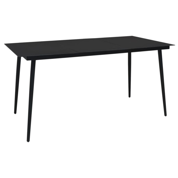 Stół ogrodowy Czarny 190 x 90 x 74 cm Stal vidaXL 406556