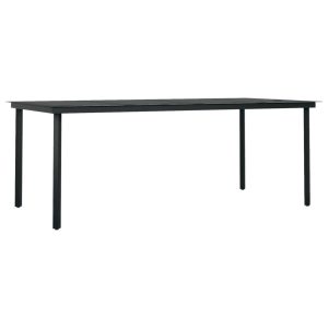 Stół ogrodowy Czarny 200 x 100 x 74 cm Stal vidaXL 406725 Stół ogrodowy Czarny 200 x 100 x 74 cm Stal vidaXL 406725