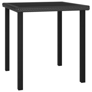 Stół ogrodowy Czarny 70 x 70 x 73 cm Technorattan vidaXL 205101 Stół ogrodowy Czarny 70 x 70 x 73 cm Technorattan vidaXL 205101