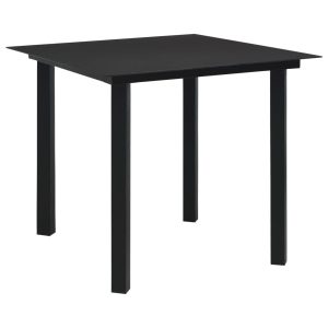 Stół ogrodowy Czarny 80 x 80 x 74 cm Metal vidaXL 371675 Stół ogrodowy Czarny 80 x 80 x 74 cm Metal vidaXL 371675