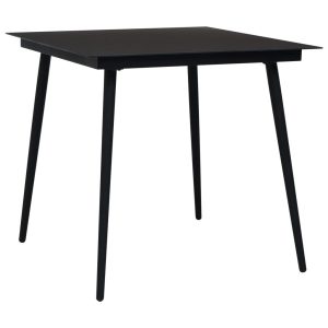 Stół ogrodowy Czarny 80 x 80 x 74 cm Stal vidaXL 406515 Stół ogrodowy Czarny 80 x 80 x 74 cm Stal vidaXL 406515